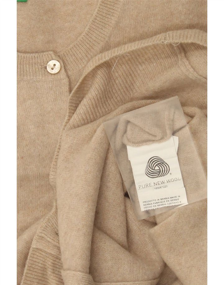 Γυναικείο πουλόβερ Benetton Cardigan UK 12 Medium Beige New Wool