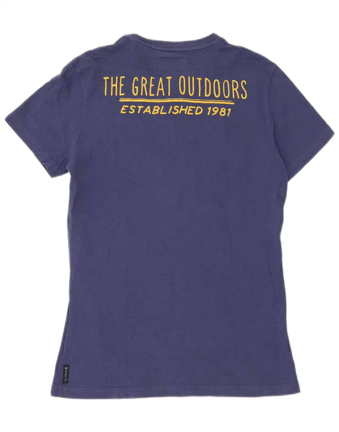 Armani Ανδρικό γραφικό T-Shirt Top από μεσαίο μπλε βαμβακερό