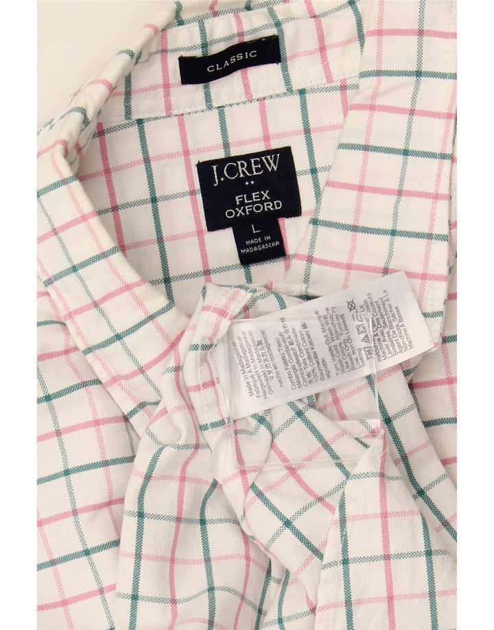 J. CREW Ανδρικό πουκάμισο Flex Oxford Classic Fit μεγάλο λευκό βαμβακερό