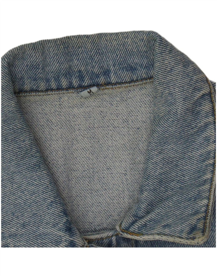 VINTAGE Γυναικείο Τζιν Gilet UK 14 Medium Blue Cotton