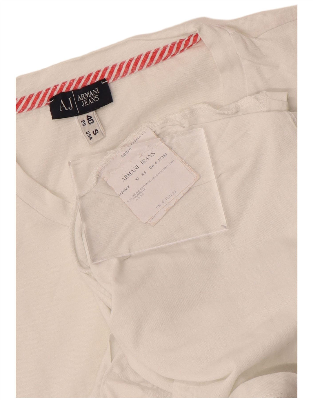 Γυναικείο γραφικό μπλουζάκι ARMANI JEANS Top EU 40 Μεσαίο λευκό βαμβακερό