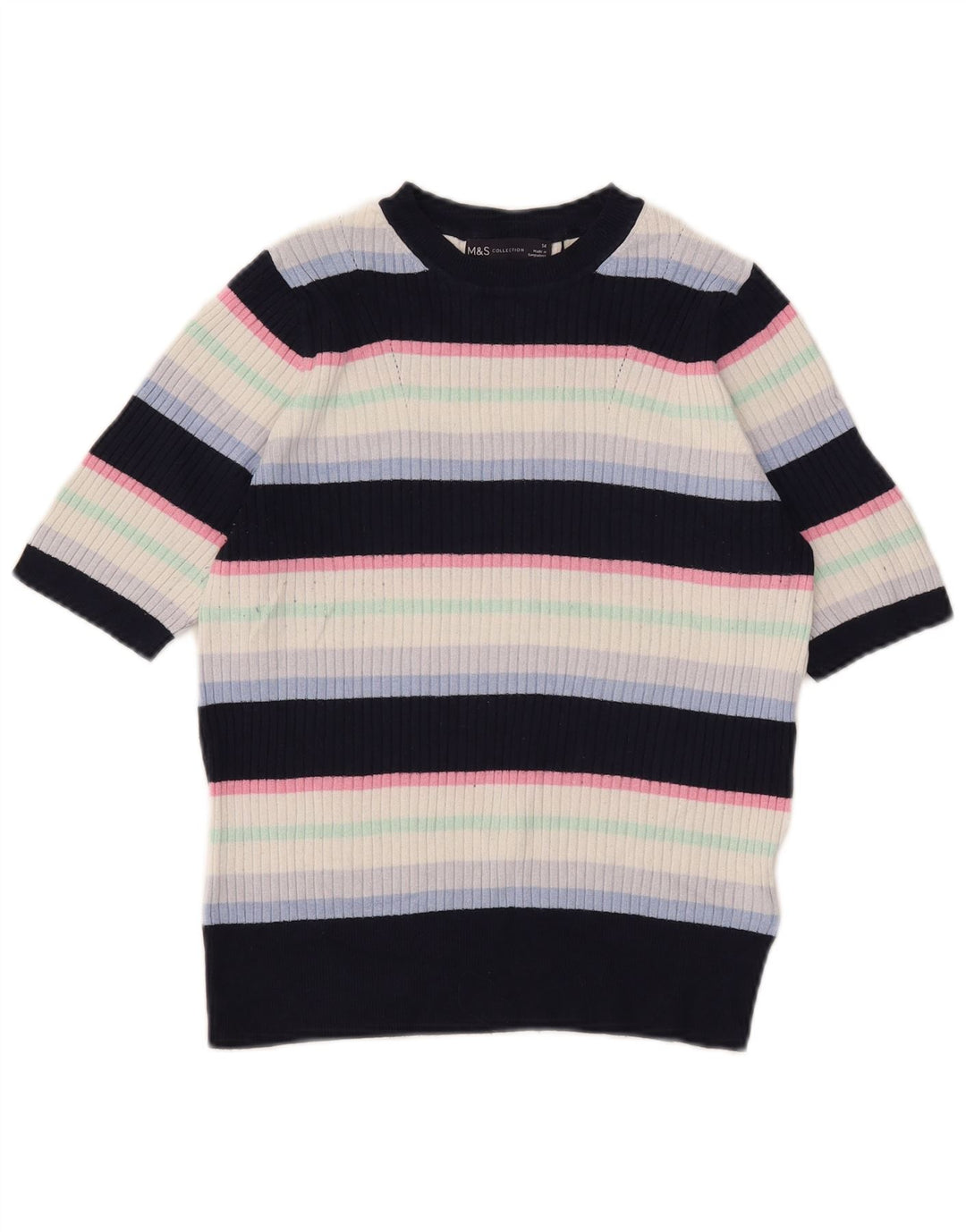 Marks & Spencer Γυναικείο πουλόβερ με λαιμό σκάφος UK 14 Medium Navy Blue