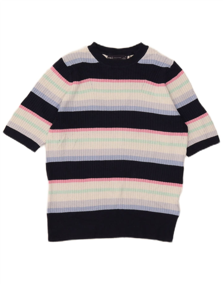 Marks & Spencer Γυναικείο πουλόβερ με λαιμό σκάφος UK 14 Medium Navy Blue