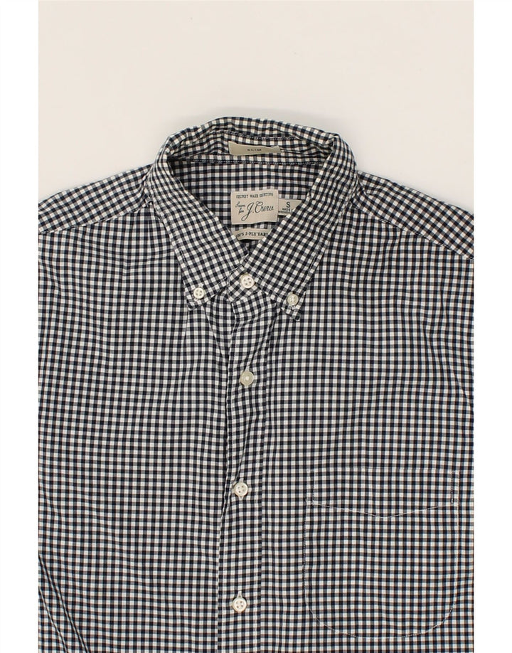 J. CREW Mens Slim Shirt Small Navy Blue Gingham Cotton Vintage J. Crew and Second-Hand J. Crew from Messina Hembry 