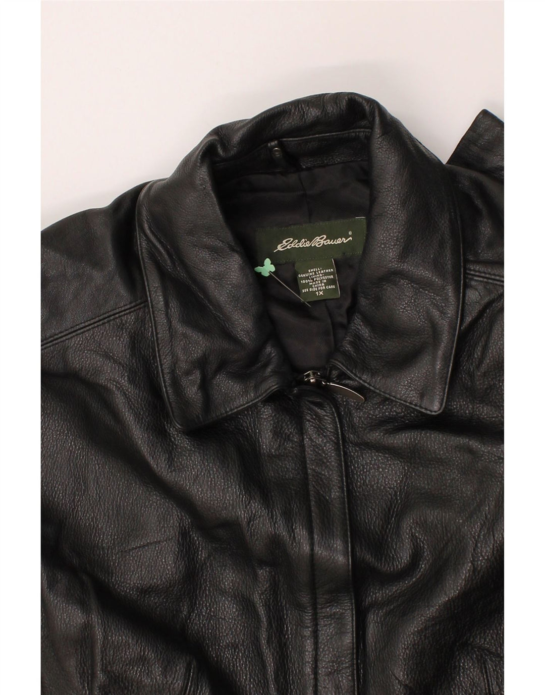 EDDIE BAUER Womens Leather Coat UK 18 XL Black Leather Vintage Eddie Bauer and Second-Hand Eddie Bauer from Messina Hembry 