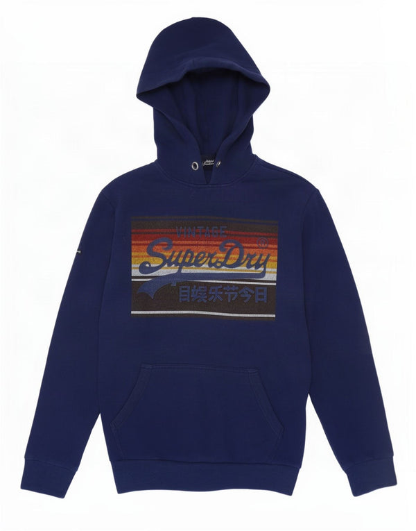 Ανδρικό γραφικό κουκούλα Superdry, βαμβακερό μεσαίο ναυτικό