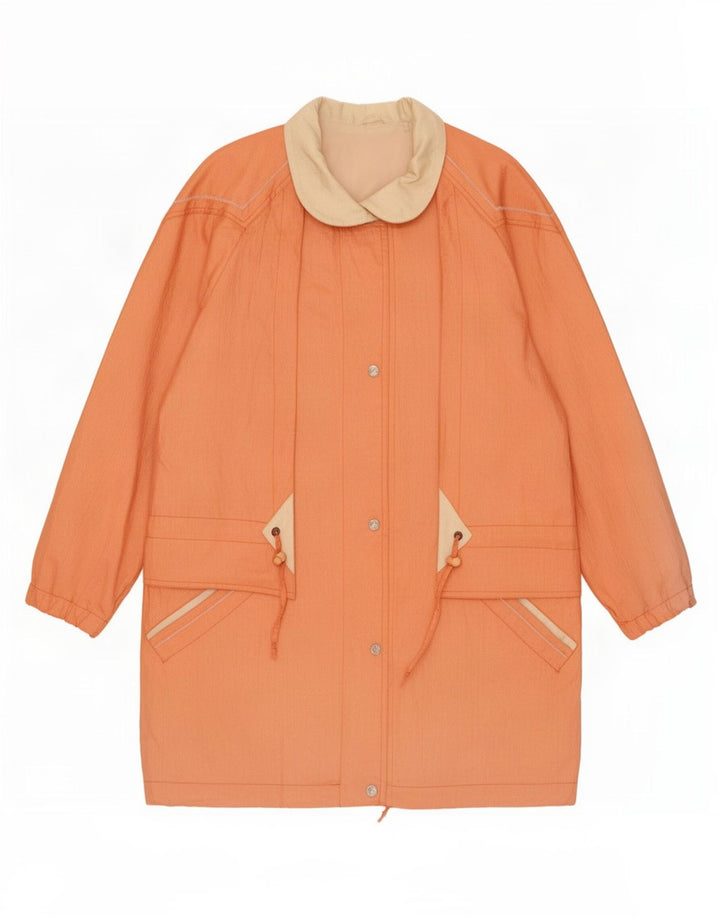 Νέο Fast Womens Parka Jacket UK 16 Large Orange Colourblock