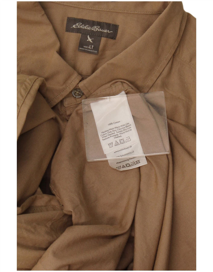 Eddie Bauer Ανδρικό ψηλό πουκάμισο μεγάλο μπεζ βαμβακερό