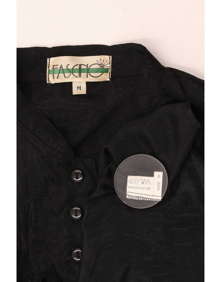Fascino γυναικείο πουκάμισο μπλούζα UK 14 Medium Μαύρο Animal Print Polyester