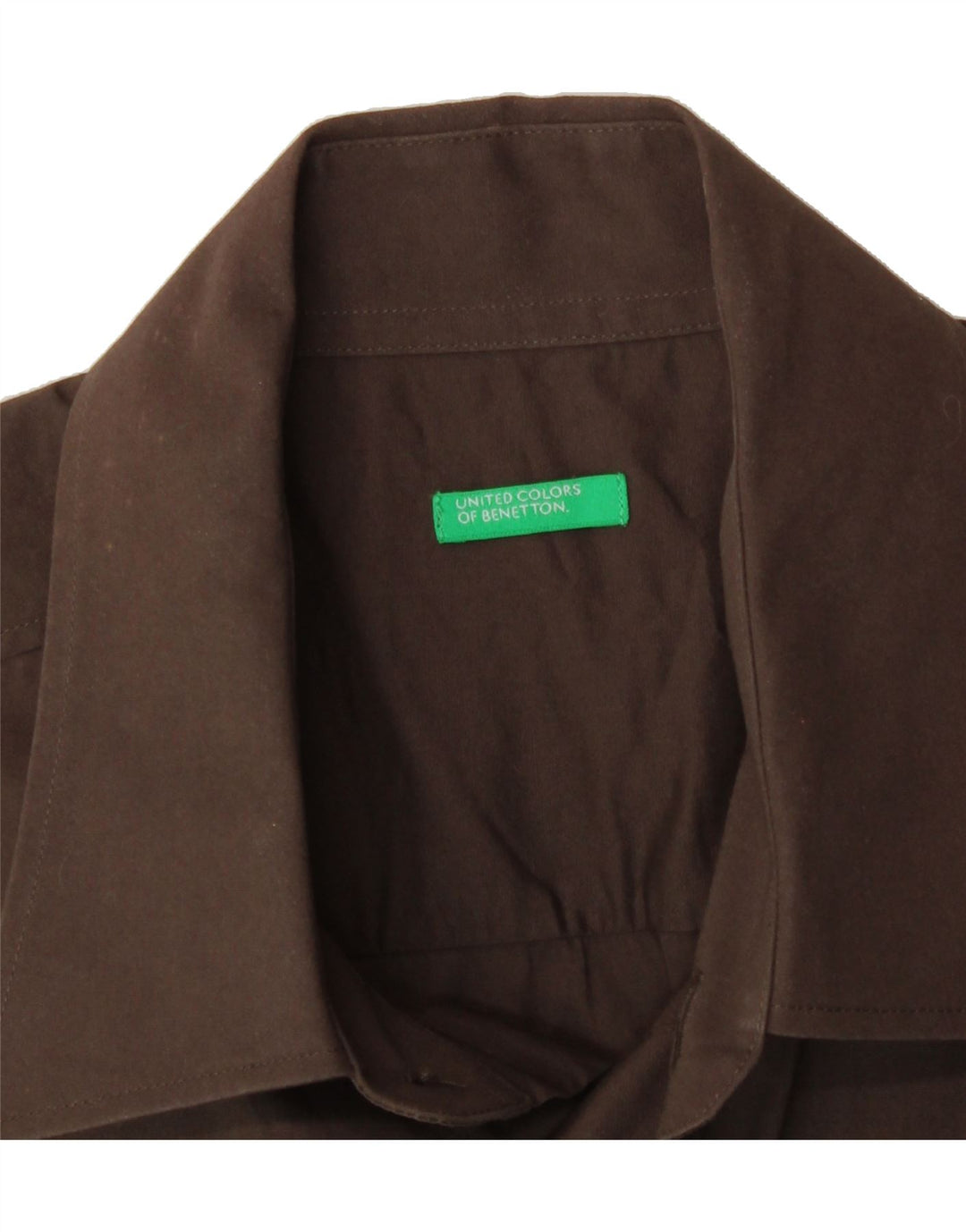 BENETTON Mens Short Sleeve Shirt Medium Brown Vintage Benetton and Second-Hand Benetton from Messina Hembry 