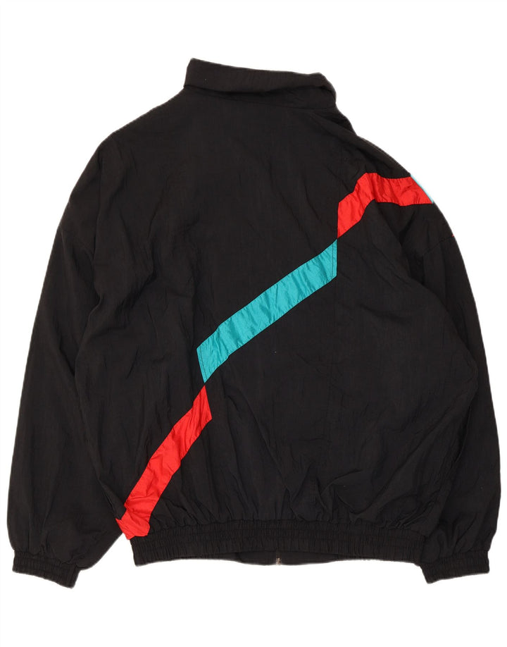 Vintage ανδρική αθλητική φόρμα Top Jacket XL Μαύρο ριγέ νάιλον