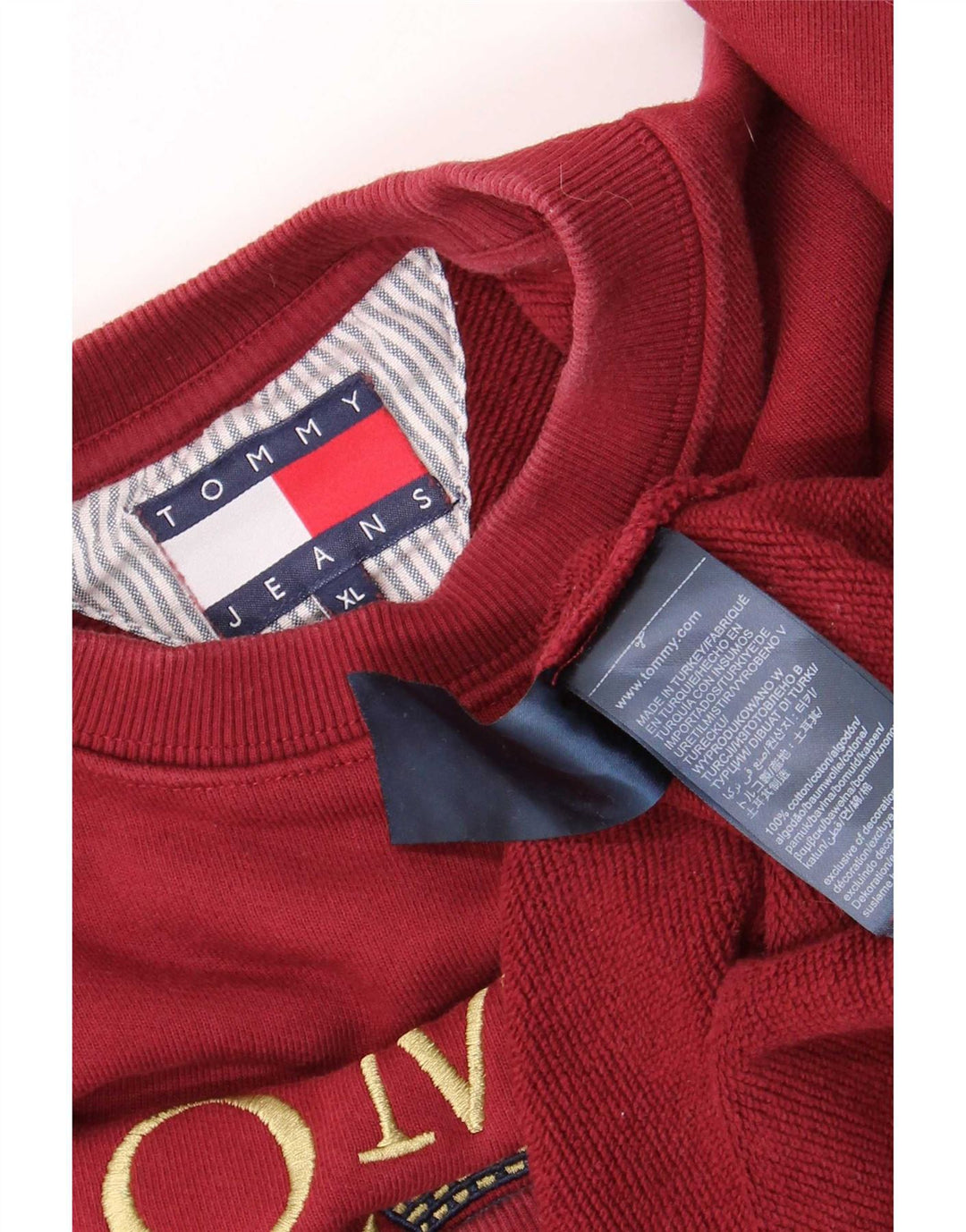 Γραφικό ανδρικό φούτερ Tommy Hilfiger Jumper XL Maroon Cotton