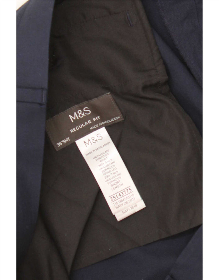 Marks & Spencer Γυναικείο παντελόνι με κανονική εφαρμογή W36 L29 Navy Blue