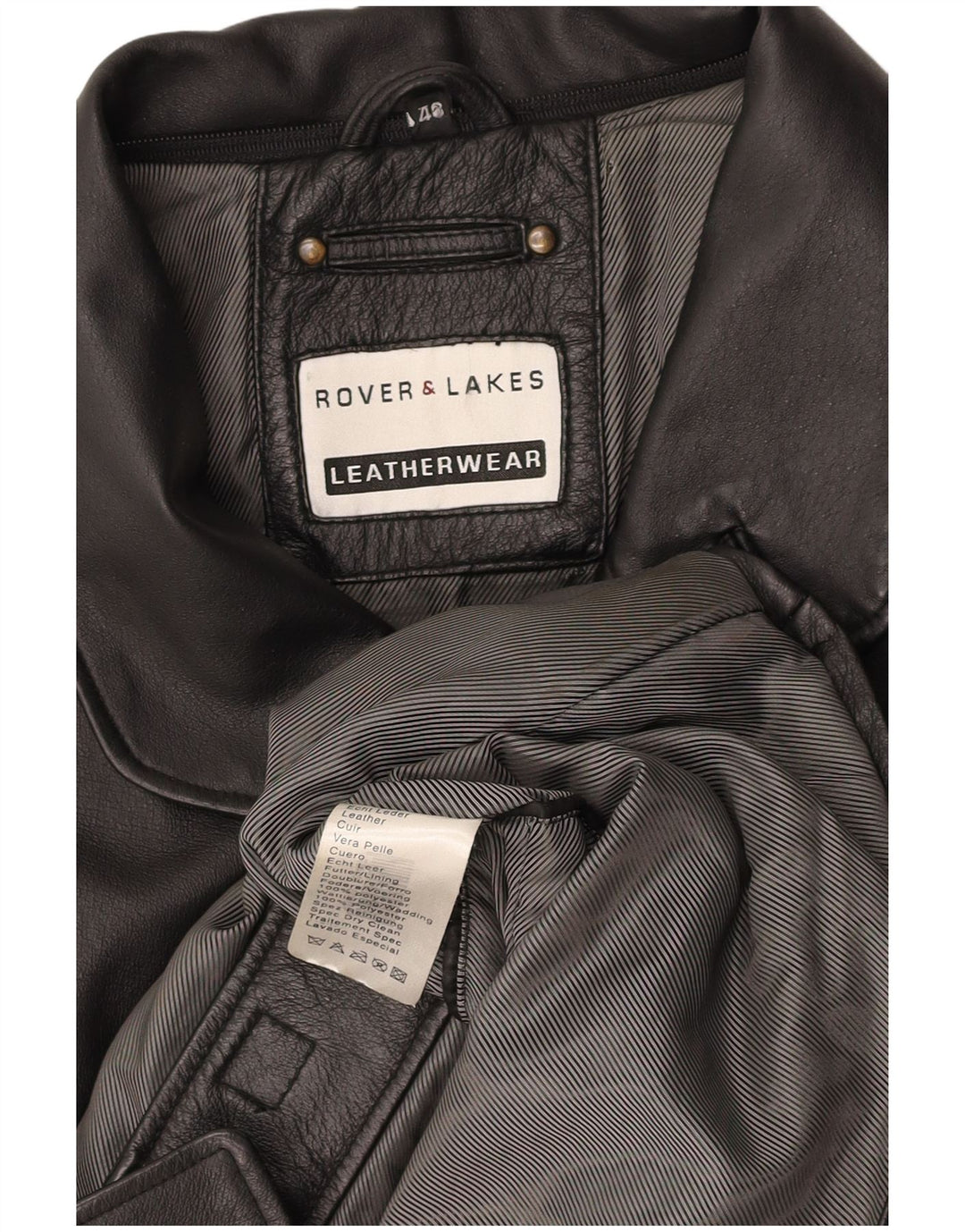 ROVER&LAKES Ανδρικό Δερμάτινο Παλτό IT 48 Μεσαίο Μαύρο Δέρμα