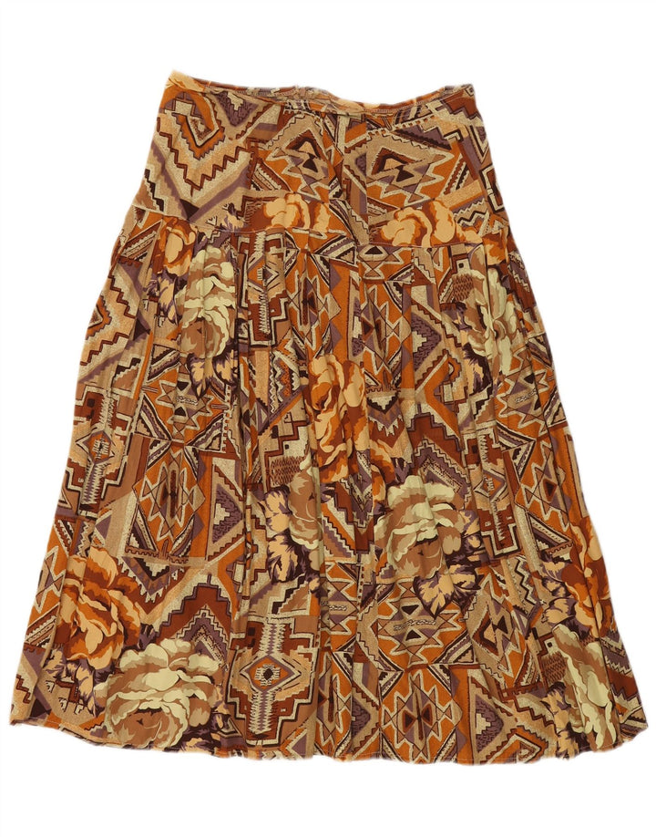 Γυναικεία πλισέ φούστα VINTAGE Μεσαίο W30 Καφέ Βαμβακερό Patchwork