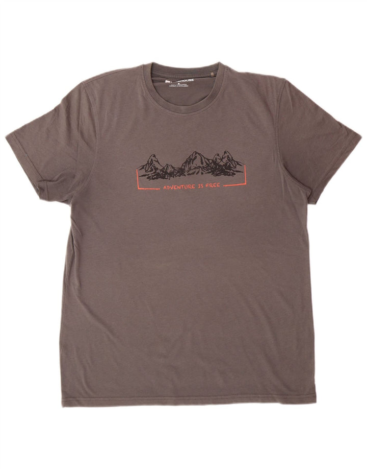 MOUNTAIN WAREHOUSE Ανδρικό γραφικό T-Shirt Top Medium Grey