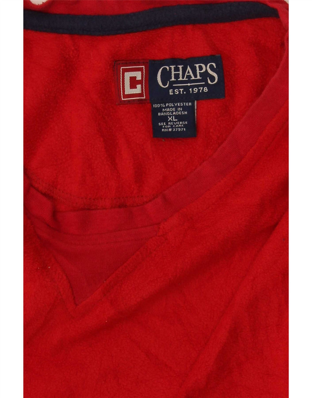 Chaps Mens Fleece Top Μακρυμάνικο XL Κόκκινο Πολυεστέρας