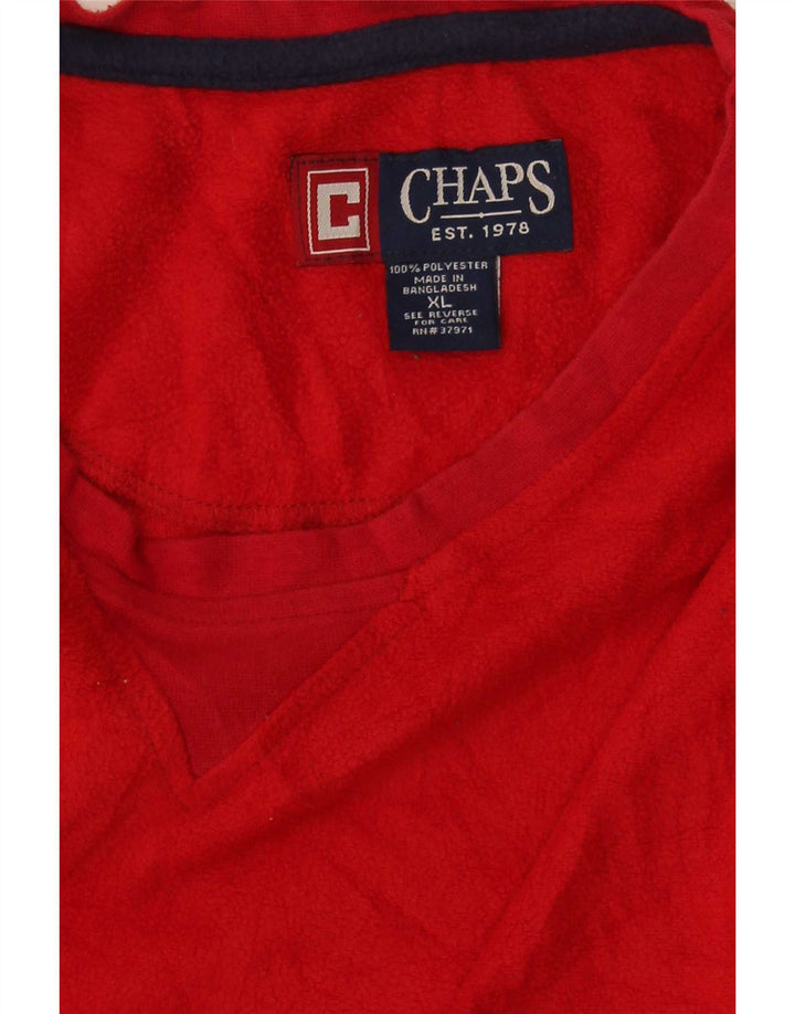 Chaps Mens Fleece Top Μακρυμάνικο XL Κόκκινο Πολυεστέρας
