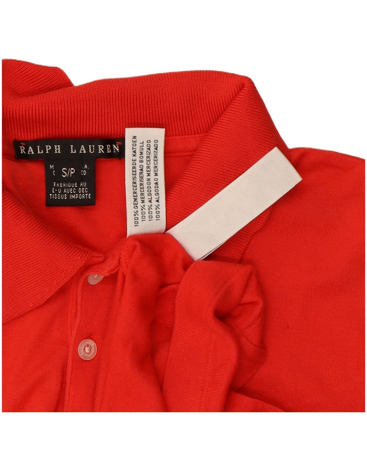 Γυναικείο μπλουζάκι πόλο Ralph Lauren UK 10 Small κόκκινο βαμβακερό