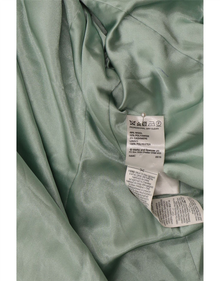 Marks & Spencer Γυναικείο παλτό με διπλό στήθος UK 16 Large Green Wool
