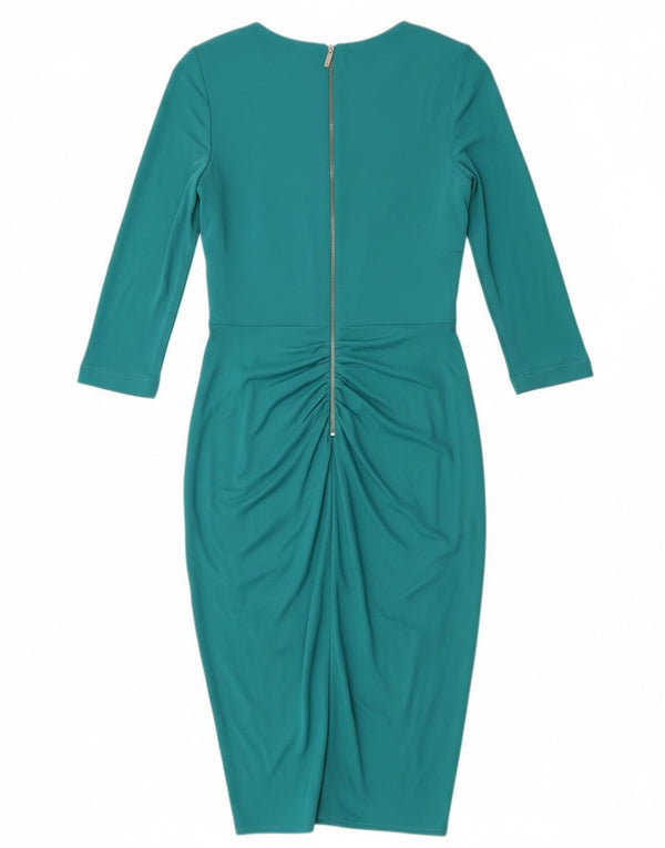 Karen Millen Womens 3/4 Sleeve A-Line Dress UK 8 Small Blue Viscose