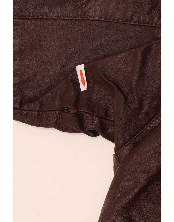 Vintage Γυναικείο Δερμάτινο Μπουφάν UK 14 Large Brown