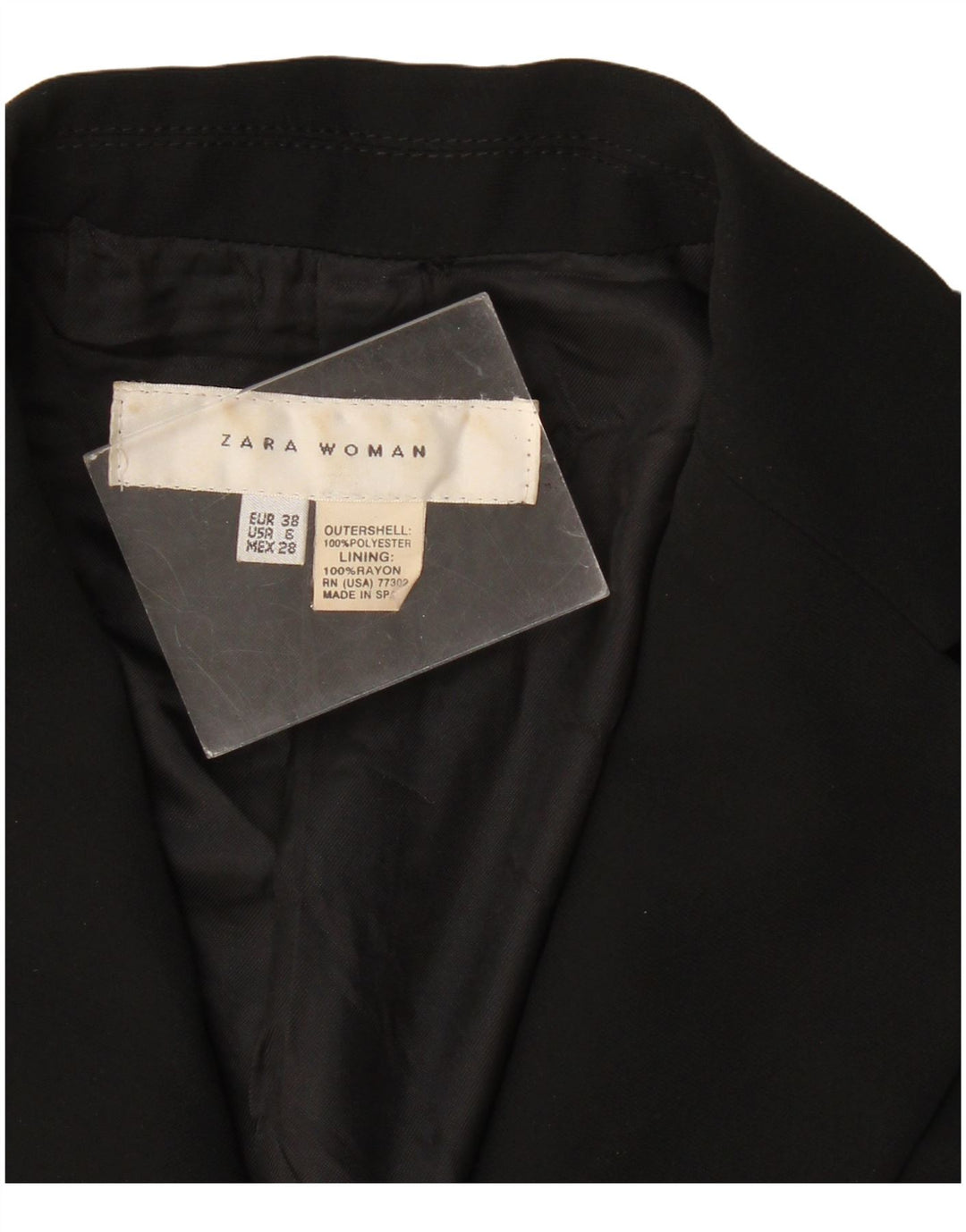 Zara Γυναικείο Μπουφάν σακάκι με 1 κουμπί EU 38 Μεσαίο μαύρο πολυεστέρα