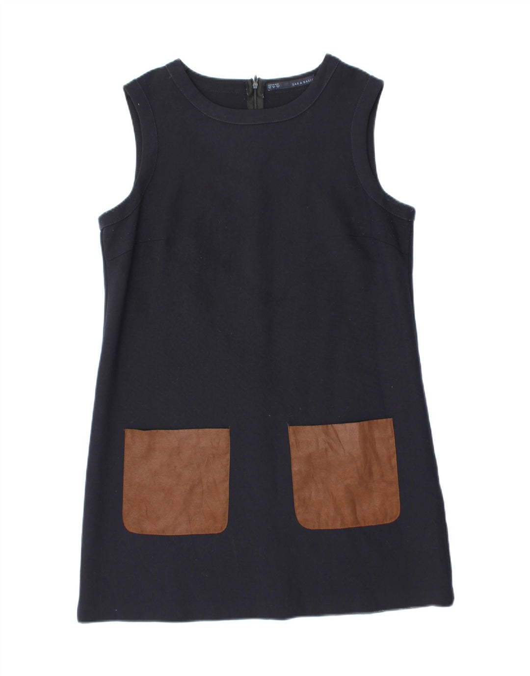 Zara Γυναικείο Αμάνικο Φόρεμα Shift UK 18 XL Navy Blue Polyester