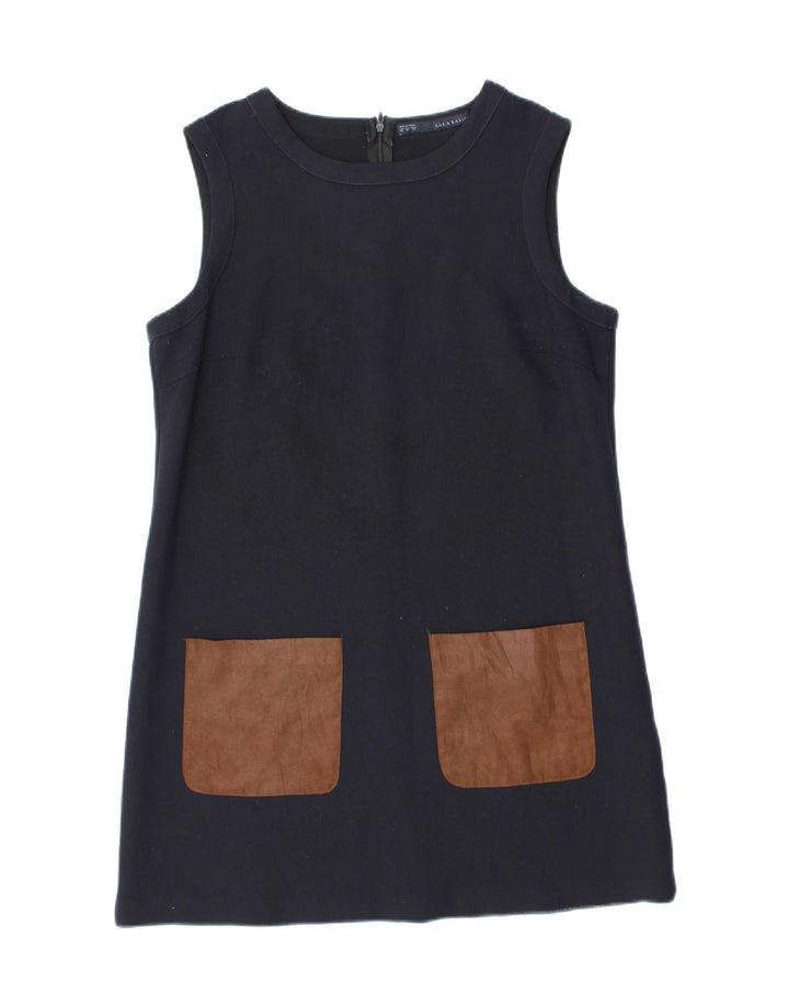 Zara Γυναικείο Αμάνικο Φόρεμα Shift UK 18 XL Navy Blue Polyester