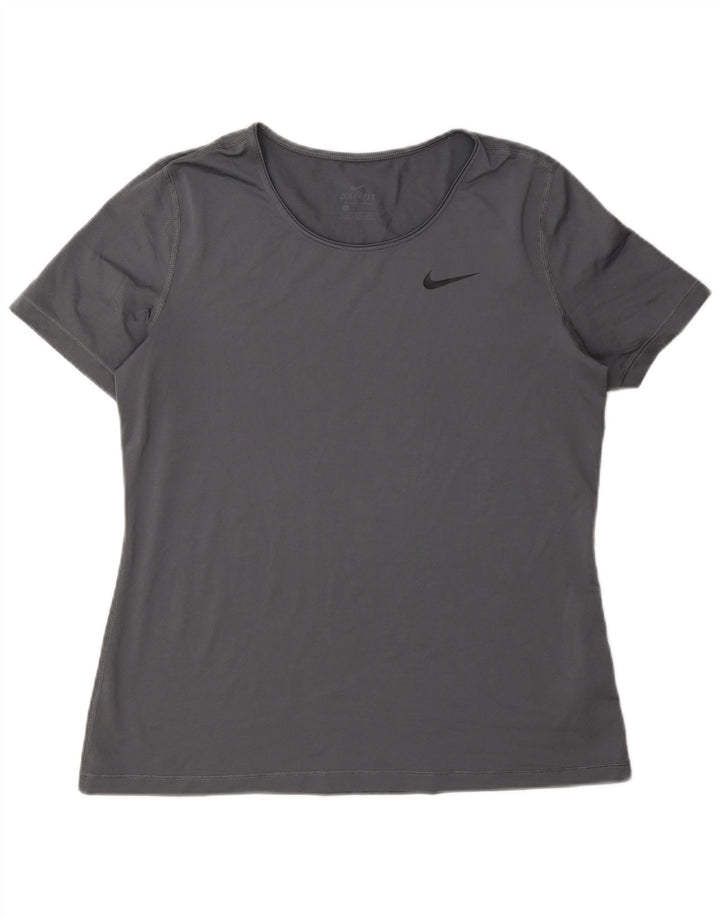 Γυναικείο T-shirt Nike Dri Fit Top UK 16 Large Grey Polyester