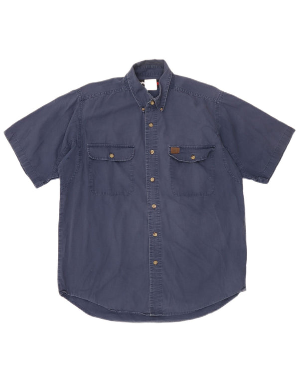 Ανδρικό κοντομάνικο πουκάμισο Wrangler μεγάλο μπλε ναυτικό βαμβακερό