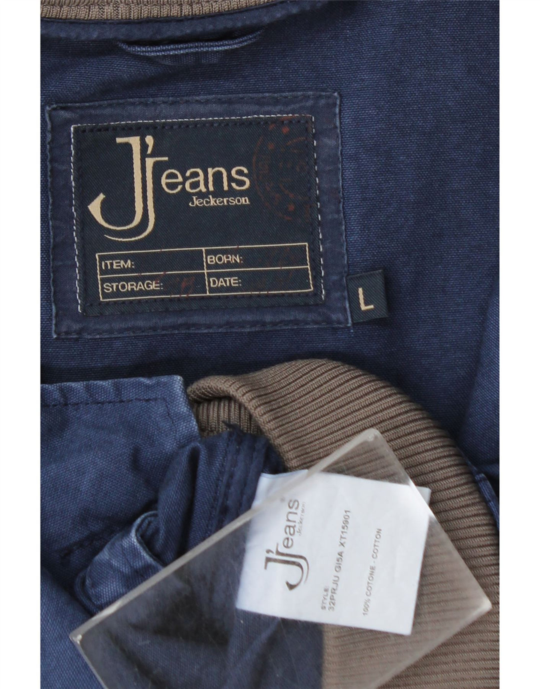 Jeckerson Ανδρικό Τζιν Μπουφάν UK 40 Large Navy Blue Cotton