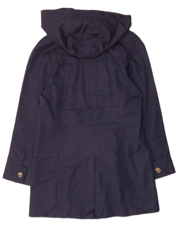 LONDON FOG Γυναικεία καμπαρντίνα με κουκούλα UK 14 Medium Navy Blue Cotton