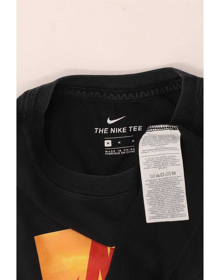 Ανδρικό γραφικό μπλουζάκι Nike, μεσαίο μαύρο βαμβακερό