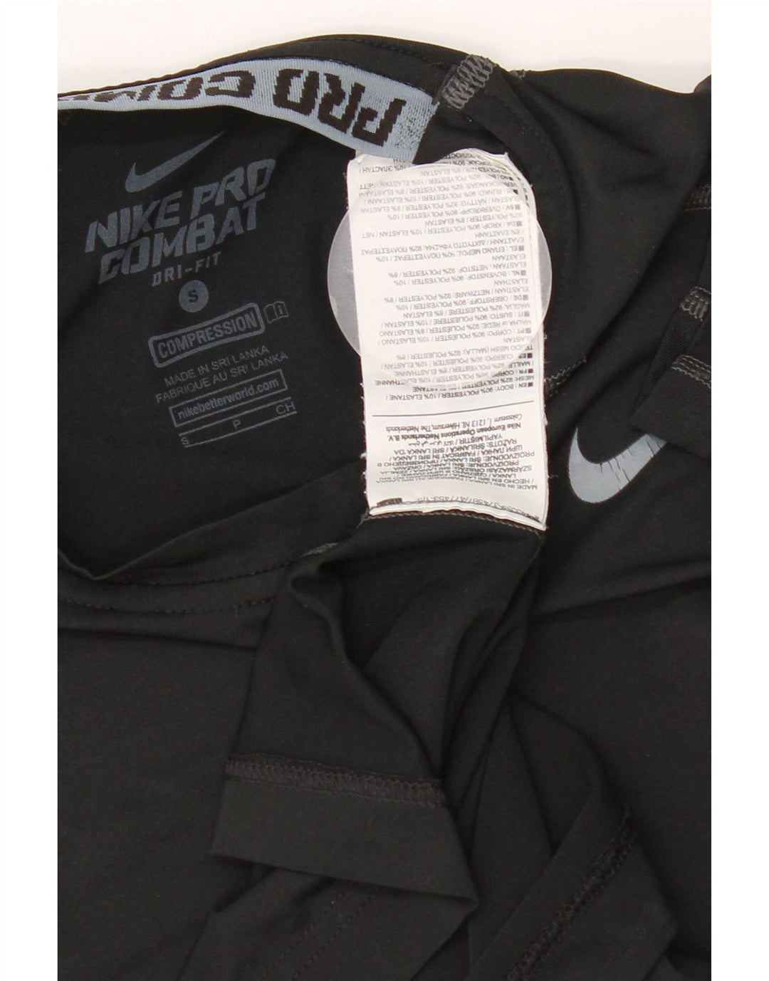 Ανδρικό μπλουζάκι συμπίεσης Nike, μικρό μαύρο πολυεστέρα