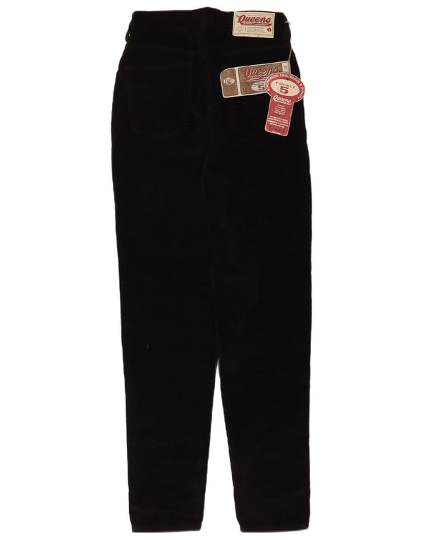 Vintage γυναικείο βελούδινο κωνικό casual παντελόνι IT 42 Medium W28 L31 Μαύρο