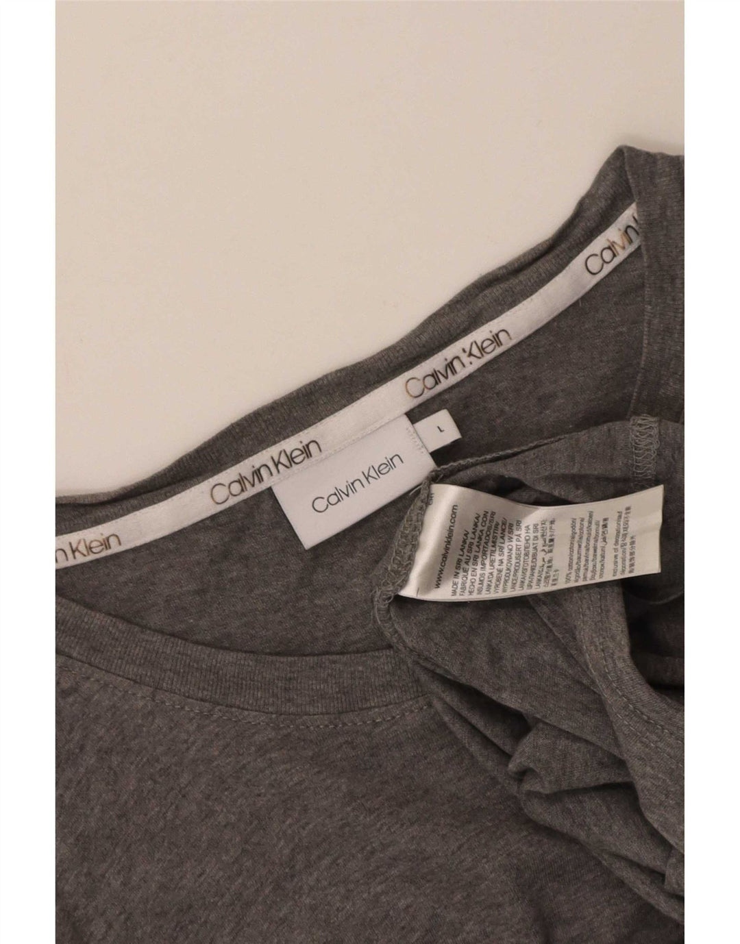 Ανδρικό T-Shirt Calvin Klein Τοπ μεγάλο γκρι βαμβακερό