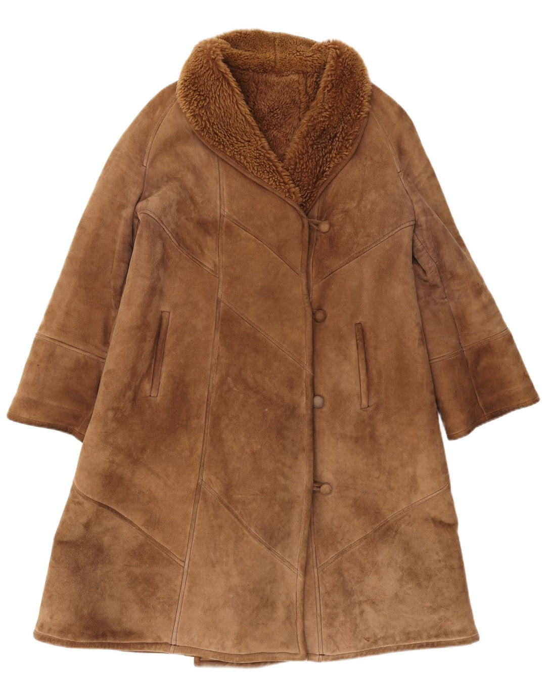 Vintage Γυναικείο Παλτό Shearling IT 44 Κλασικό Καφέ Shearling