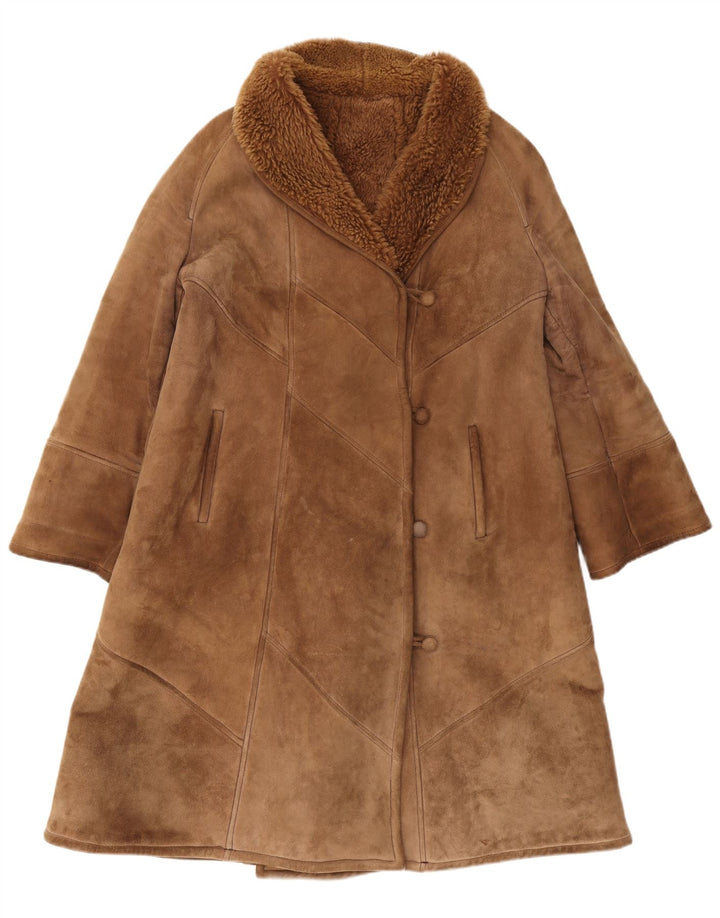 Vintage Γυναικείο Παλτό Shearling IT 44 Κλασικό Καφέ Shearling