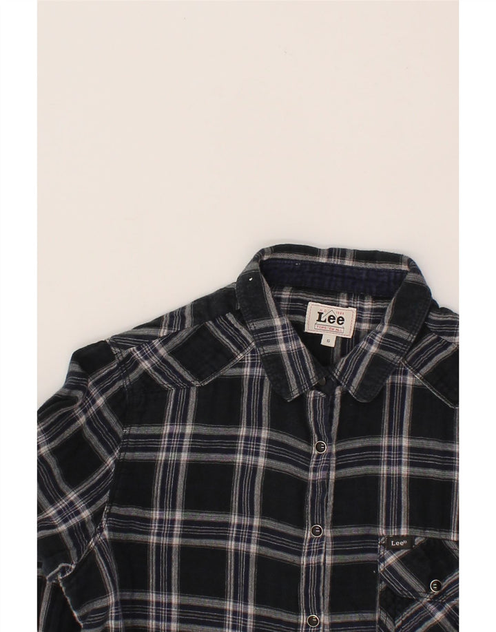 LEE Womens Shirt UK 10 Small Black Check Cotton Vintage Lee and Second-Hand Lee from Messina Hembry 