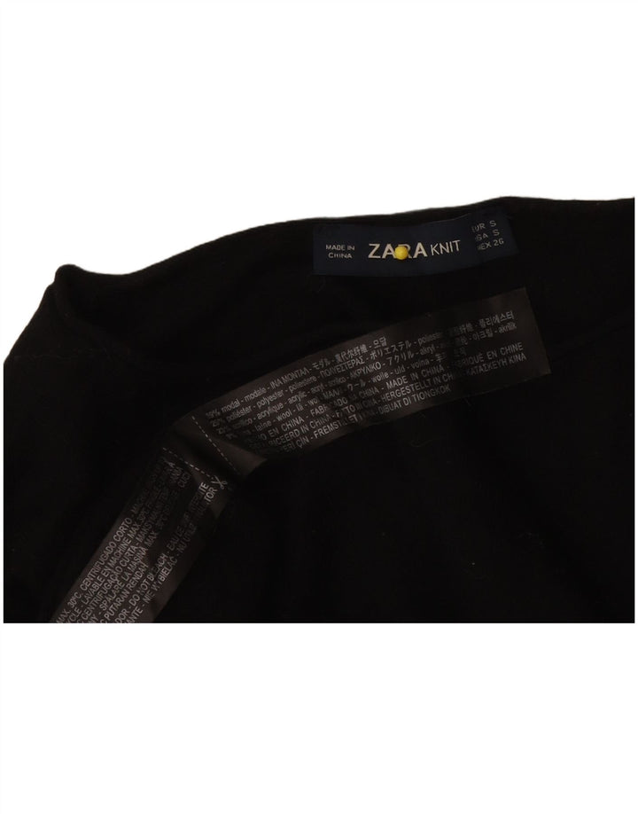 Zara γυναικείο τοπ μακρυμάνικο UK 10 Small Black Modal