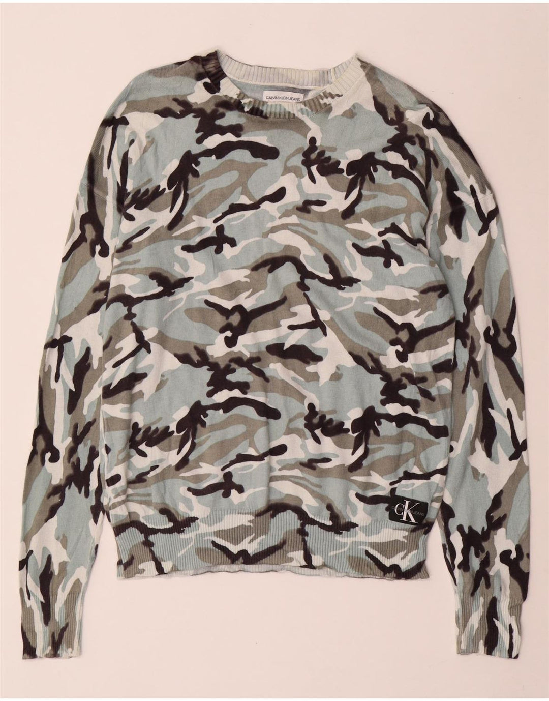 CALVIN KLEIN JEANS Γυναικείο πουλόβερ με λαιμόκαυστο UK 14 Medium Blue