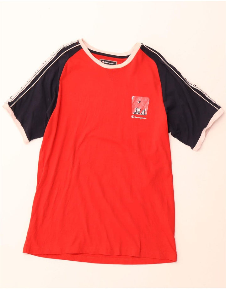 CHAMPION Ανδρικό γραφικό T-Shirt Top 2XL Κόκκινο, βαμβακερό