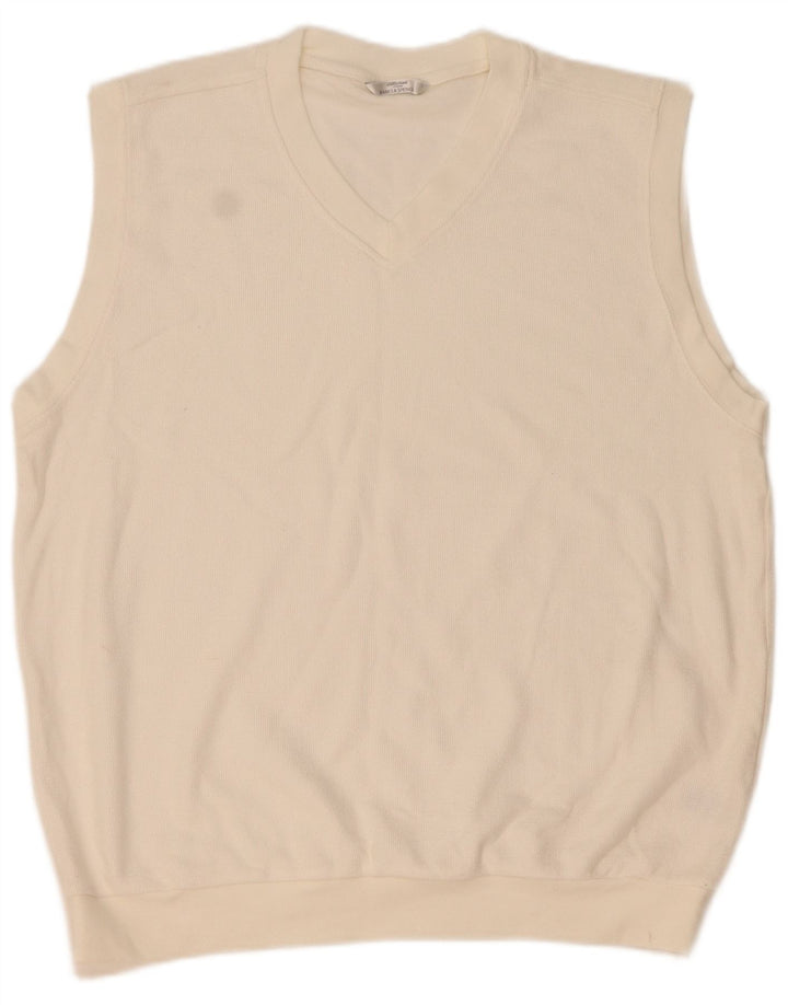 Marks & Spencer Ανδρικό γιλέκο Tank Top Μεγάλο λευκό βαμβακερό