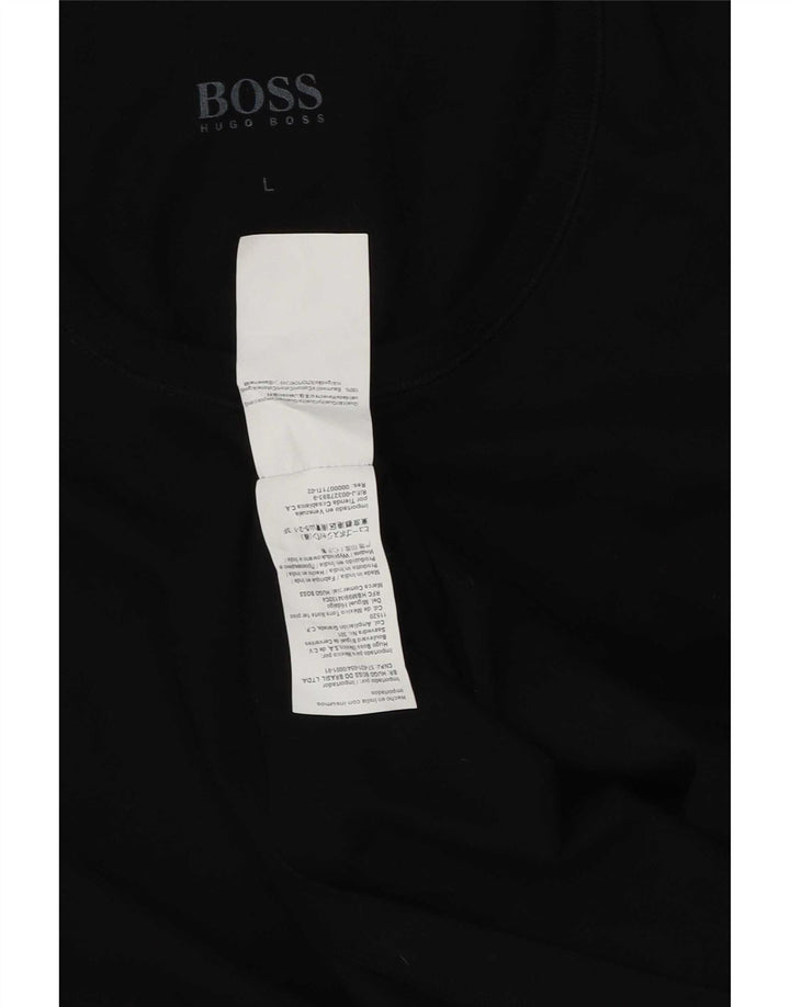 Ανδρικό T-Shirt Hugo Boss Top μεγάλο μαύρο βαμβακερό