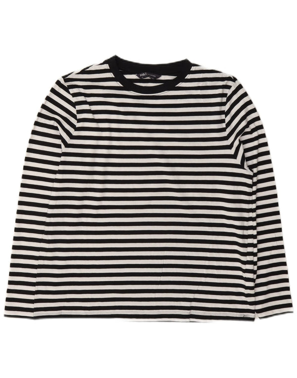 Marks & Spencer Γυναικεία μπλούζα με μακριά μανίκια UK 12 Medium White Ride Nautical