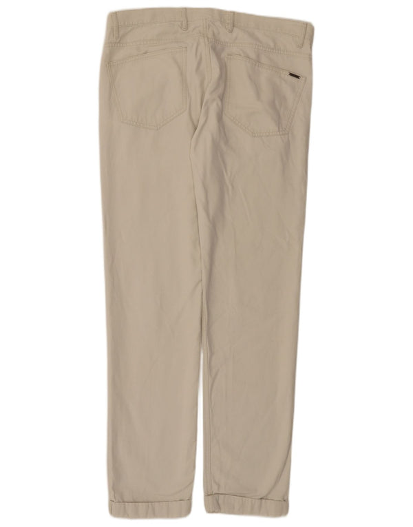Dkny Mens Slim Casual Trousers W34 L31 Beige Cotton