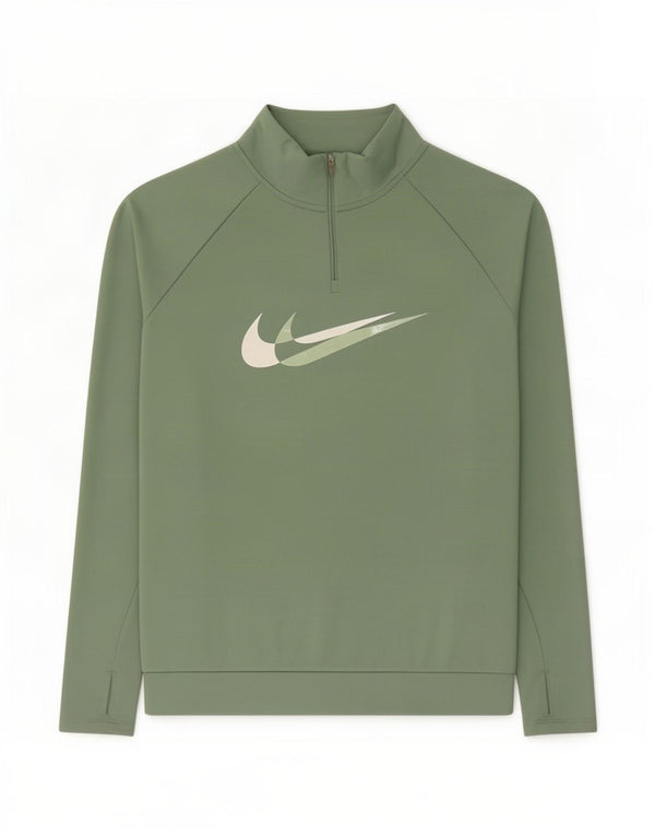 Γυναικείο φούτερ Nike Dri Fit με γραφικό φερμουάρ Jumper UK 14 Μεσαίο πράσινο