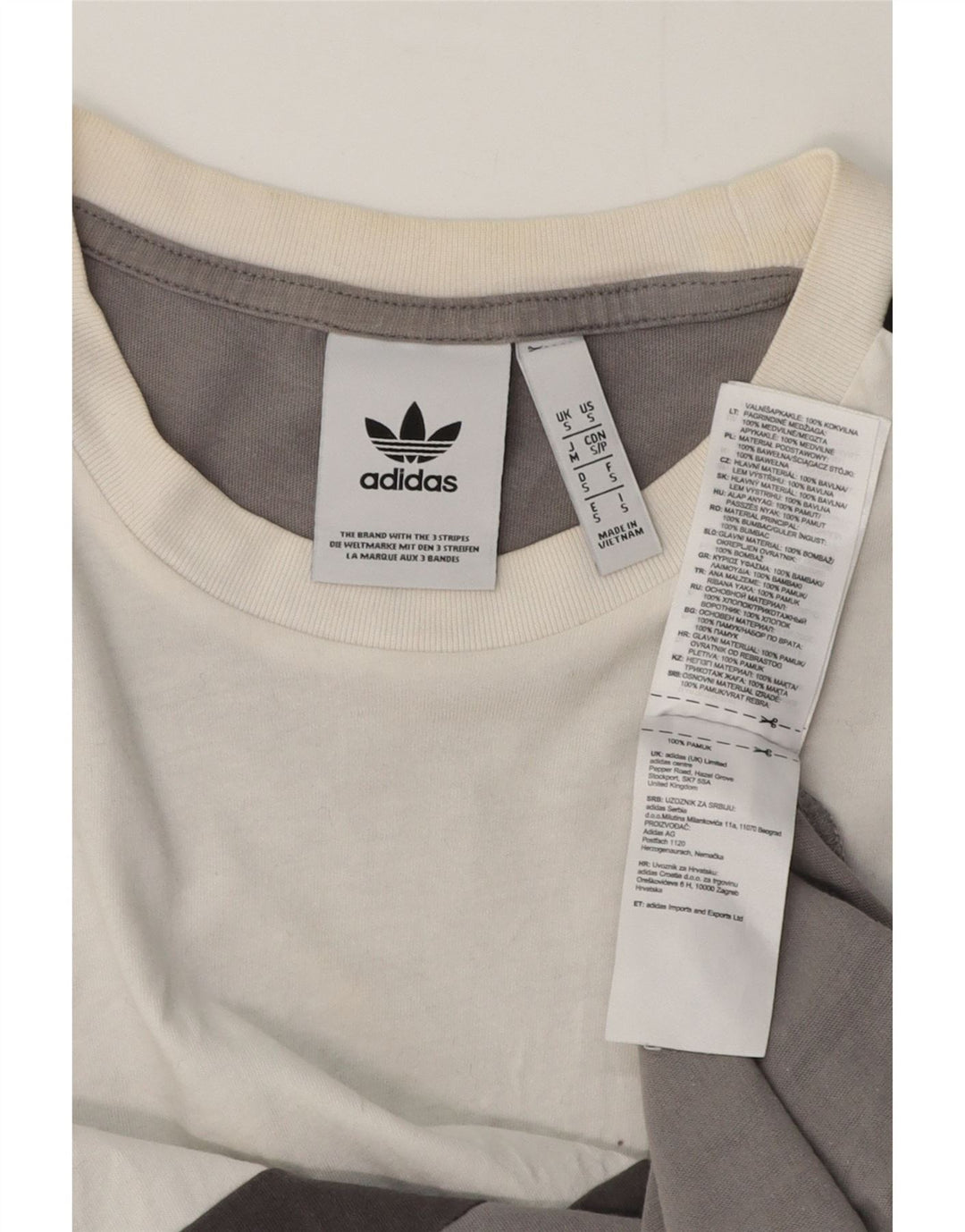 Ανδρικό T-Shirt Adidas Top Small Grey Colourblock Βαμβακερό
