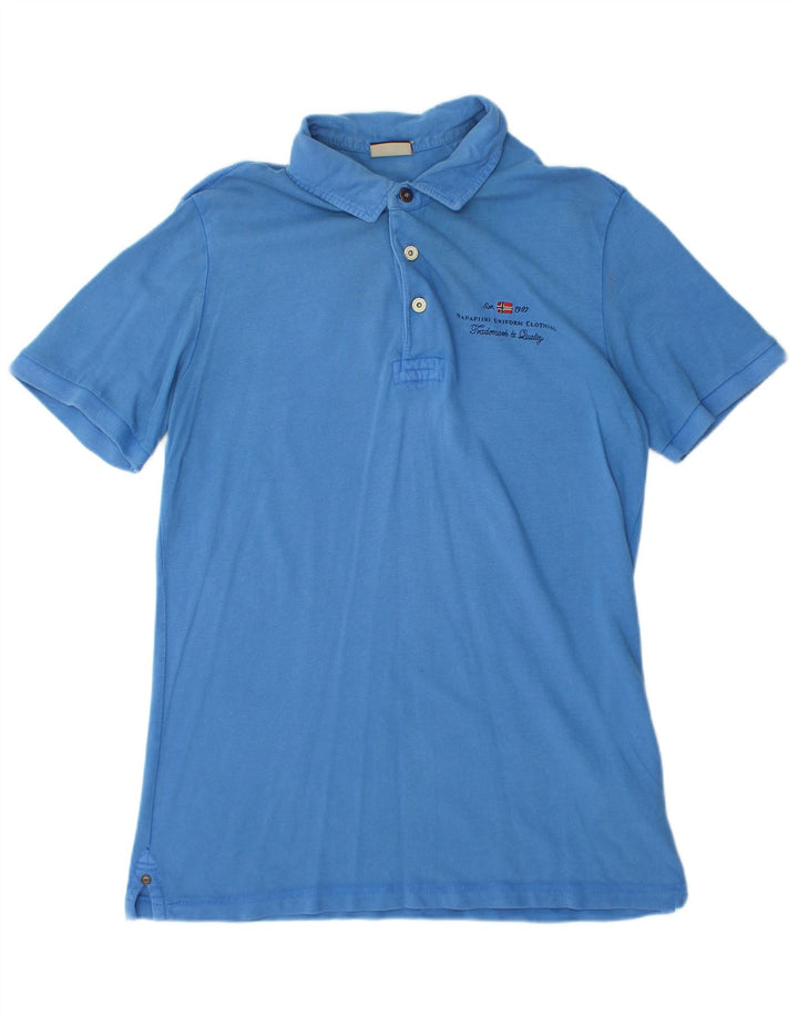 NAPAPIJRI Mens Polo Shirt Large Blue Cotton